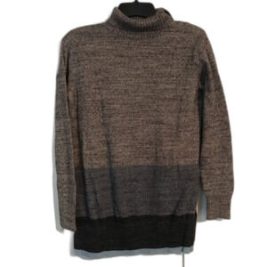 GAP X-Small Colorblock Turtleneck Sweater Tunic Turtleneck Shawl Collar Neutral